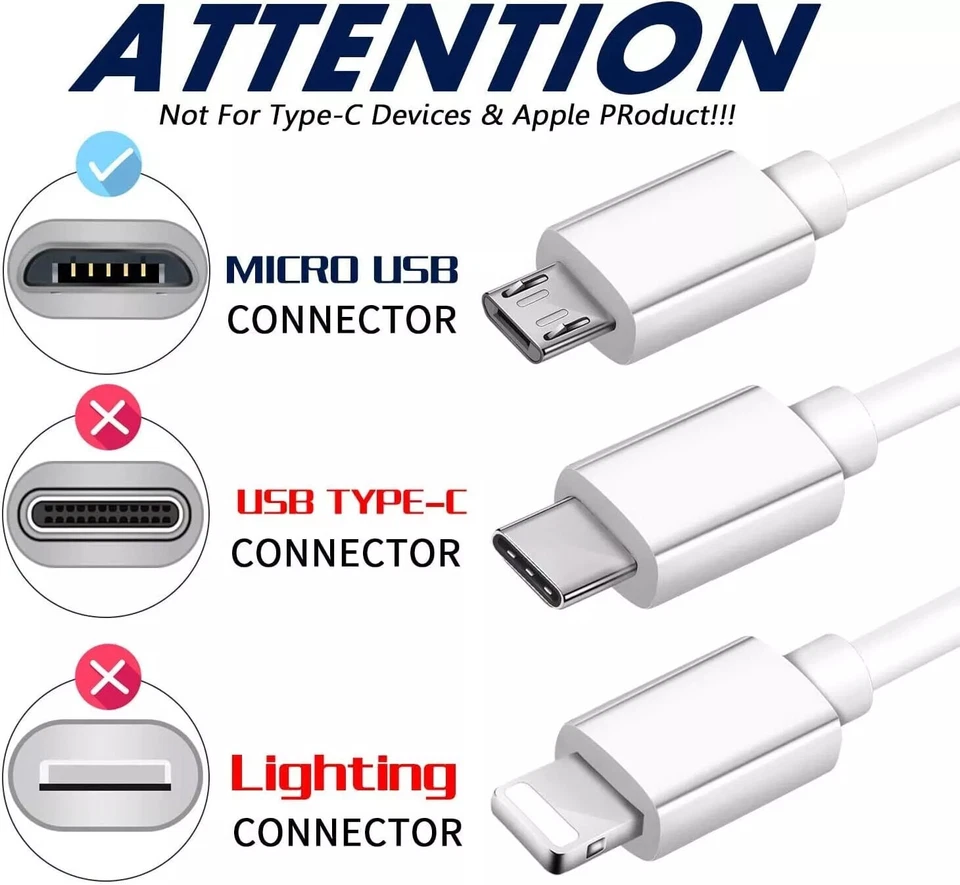 Micro USB Charging Cable / Cord - TPE - White - Image 2 of 4