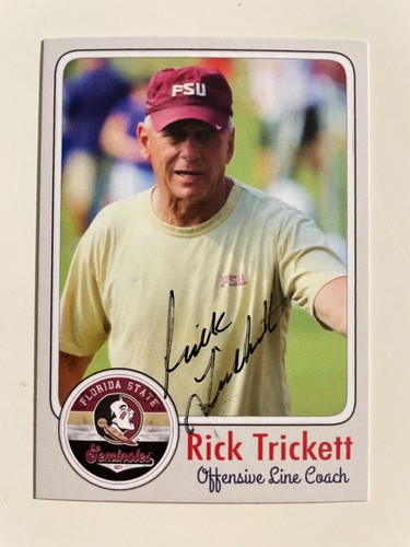 RICK TRICKETT autograph FSU SEMINOLES Bowden NCAA Champion custom card signed - Picture 1 of 2