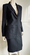 Dolce & Gabbana Black Wool Blazer Jacket Ladies Skirt Suit Matching Set IT 42 S
