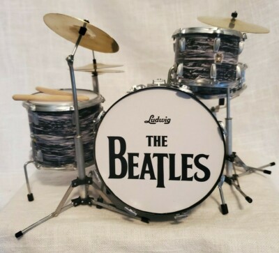 Beatles Collectible Ringo Starr Mini Drum Kit Oyster Drum Set - Foto 10