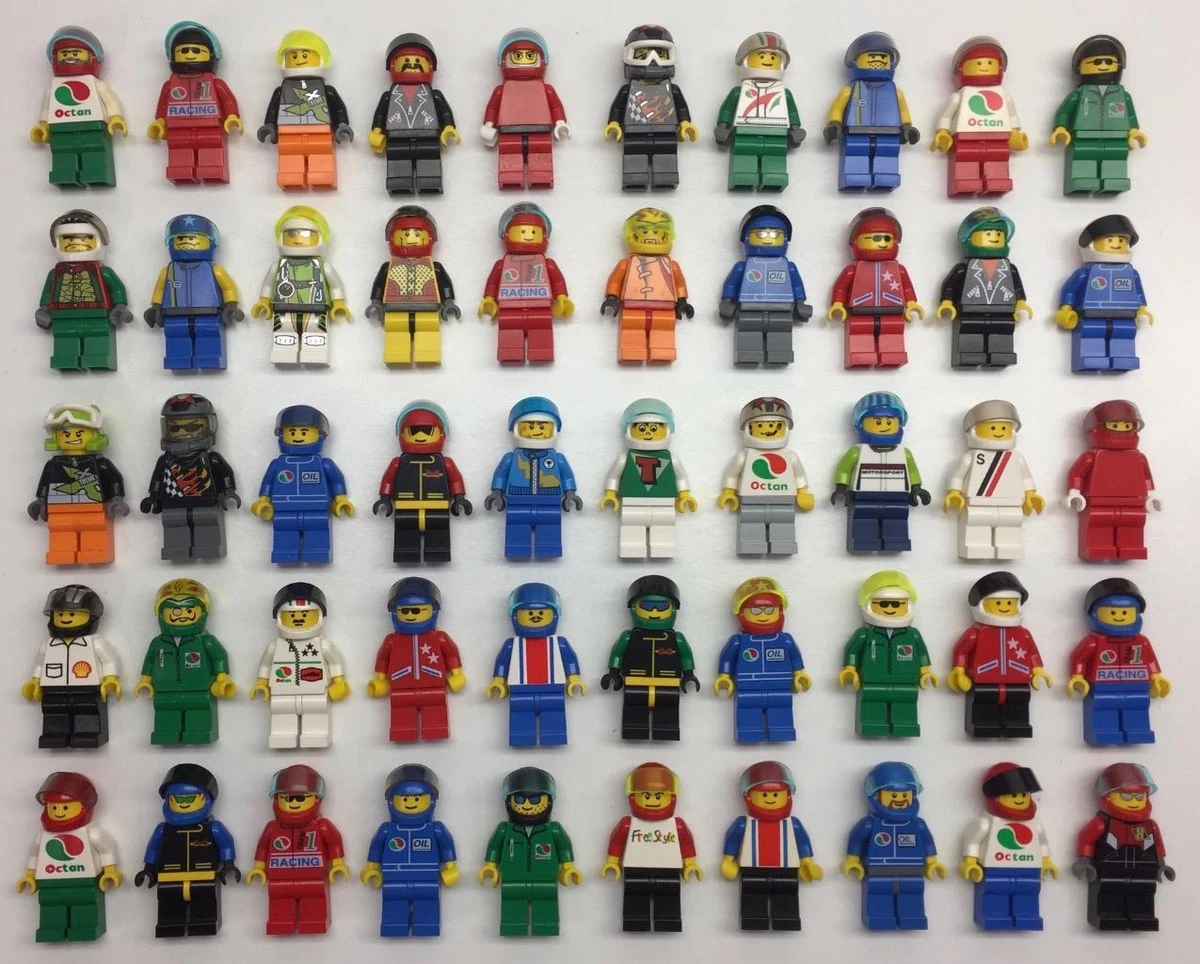 5 LEGO RACE CAR DRIVER MINIFIGS LOT racecar racing random bulk