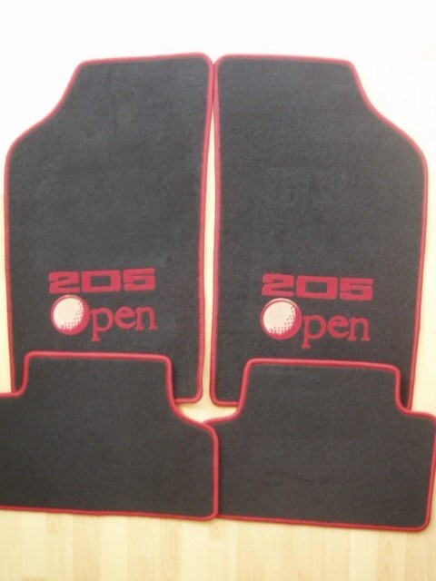 Tapis de sol en moquette pour Peugeot 205 Open noir bordeaux, habitacle auto