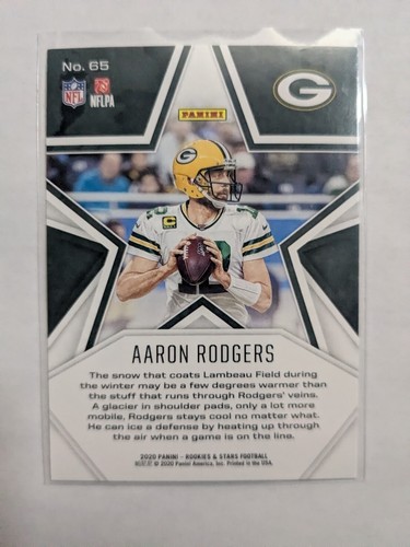 🏆 2020 Panini Rookies Stars AARON RODGERS #65 GREEN BAY PACKERS - Picture 2 of 2