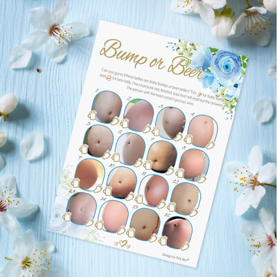 BLUMENBLAU BABYDUSCHE SPIELE, Junge, Quiz, Tum, Beratung, Bingo, Mama, Vorhersagen
