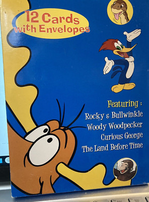 Set of 12 BLANK CARDS With Envelopes Featuring Universal Studios Characters New!