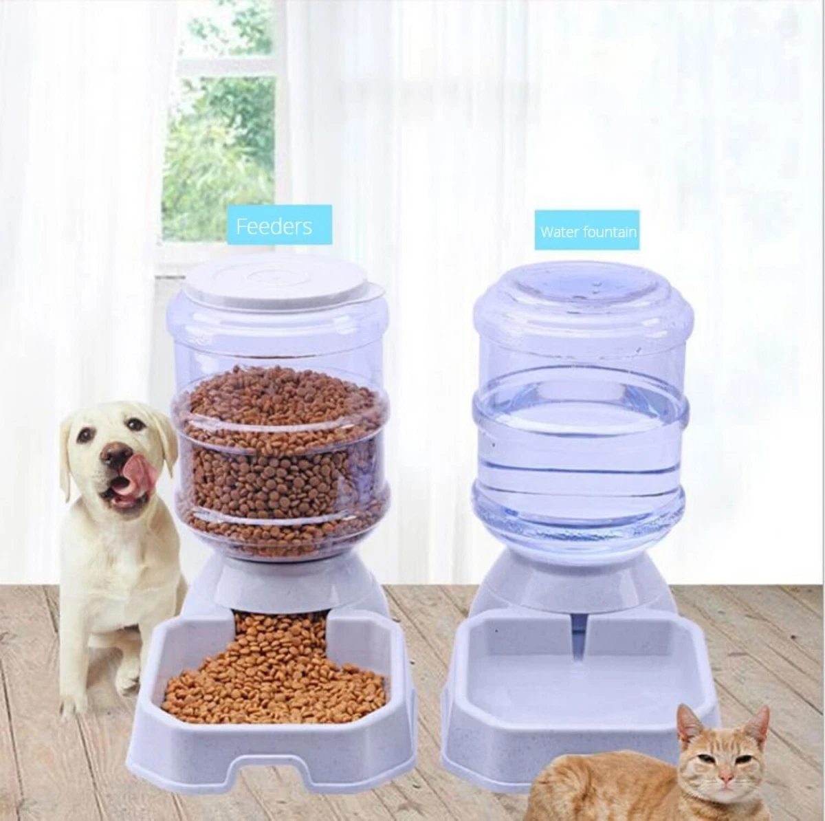 Large Capacity Transparent Pet Feeder/water Fountain, Water/food