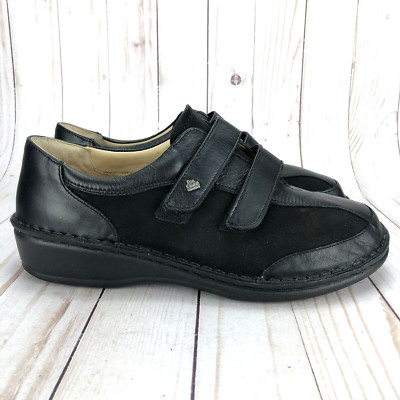 Finn Comfort Aachen Shoes Double Strap Orthopedic Black Leather Womens Size 9.5