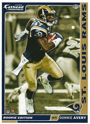 DONNIE AVERY FATHEAD TRADEABLES ST LOUIS RAMS HOUSTON COUGERS STICKER 2008 #R21