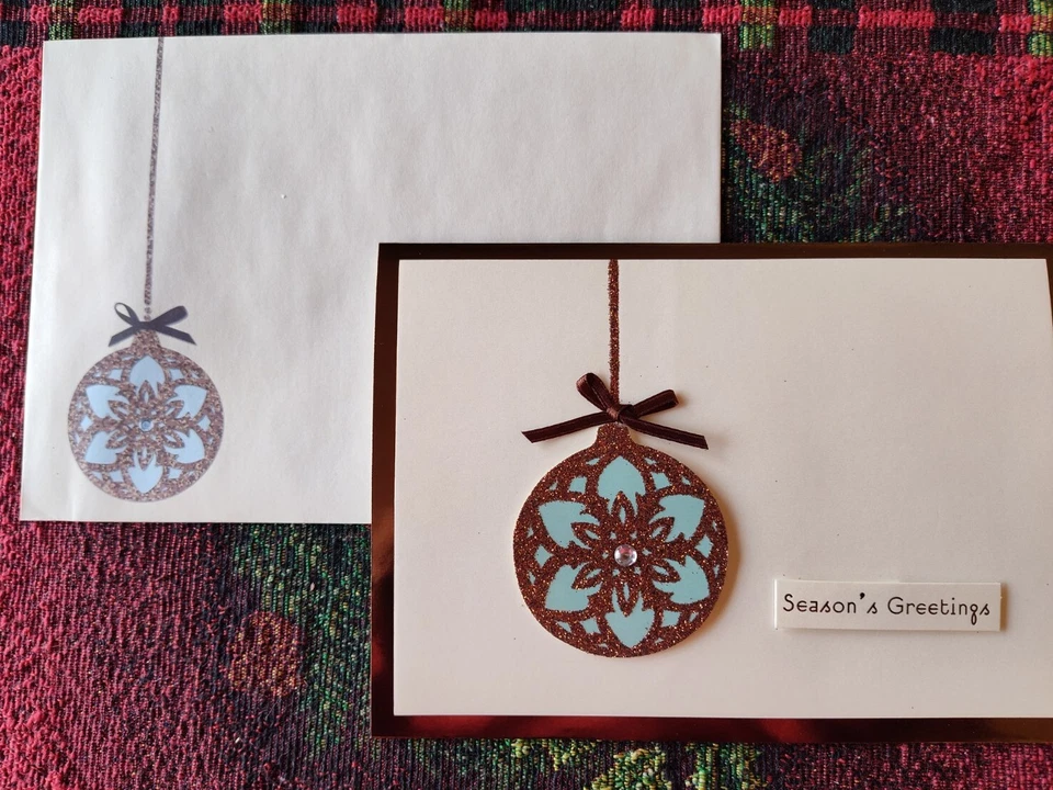 7 Handmade 3D Christmas Cards with Matching Envelopes "Season's Greetings" - Image 2 of 4