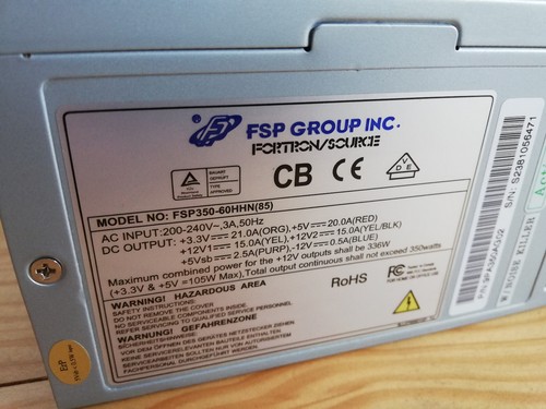 Alimentation FSP group inc Fortron 350W FSP350-60HHN(85) - Photo 2/2
