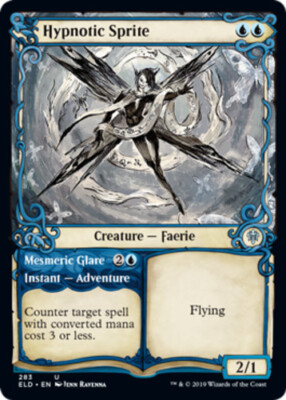 Hypnotic Sprite // Mesmeric Glare - Foil - Showcase NM, English MTG Throne Of El