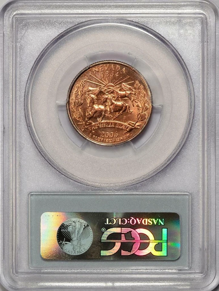2006 D PCGS MS63 Improperly Annealed Planchet Nevada Quarter Mint Error Wow RED - Image 4 of 4