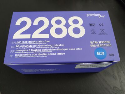 50 PCS ASTM LEVEL 3 3 PLY FACE MASKS BLUE 50/BOX ULTRA SENSITIVE (BFE 99%)