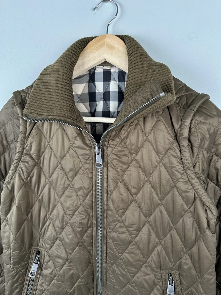 Chaqueta y Chaleco Acolchado BURBERRY BRIT Cremallera Completa Cuadros Nova Caqui Para Mujer Talla XS Foto 4 de 4