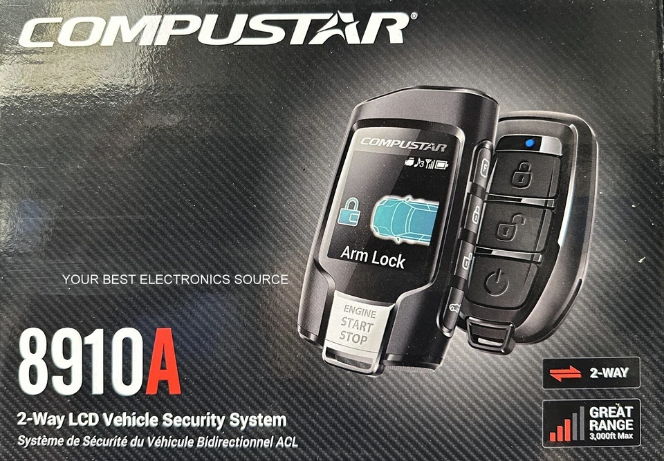 NEW Compustar CS8910-A, 2-Way Security/Alarm, Keyless Entry, LCD Remote - Image 2 of 2