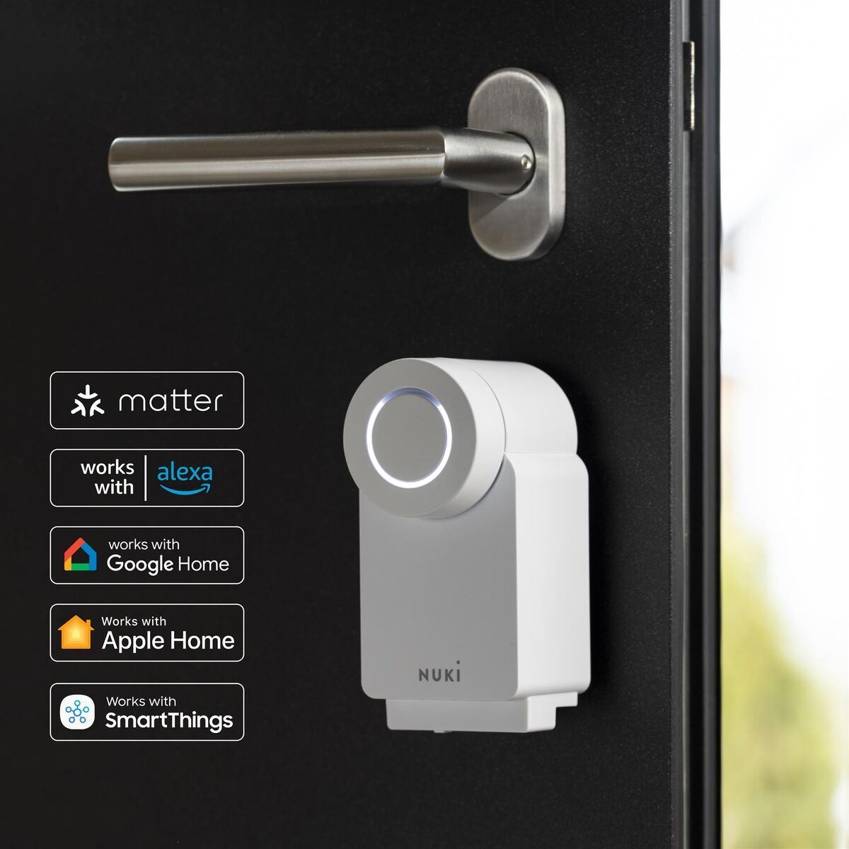 Nuki Smart Lock 4th Gen for Euro Cylinder Profile Keyless Smart Door Lock  White