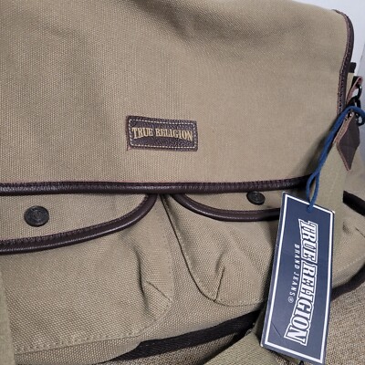 New True Religion Messenger Laptop Bag Color Olive Green  display picture 1