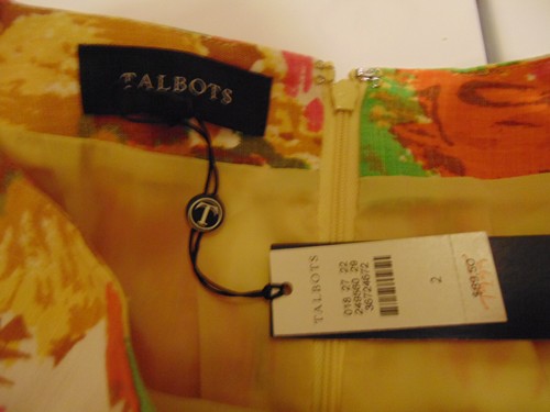 Talbots Blumenrock gerade - Leinen Damengröße 2 - neu mit Etikett mehrfarbig gefüttert - Bild 6 von 12