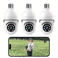 3PCS 2.4G WIFI Light Bulb Camera 1080P Wireless Bulb Camera Home Outdoor Camera