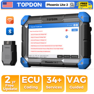 2025 TOPDON Phoenix Lite 2 Online Coding Car Full System Diagnostic Scanner Tool