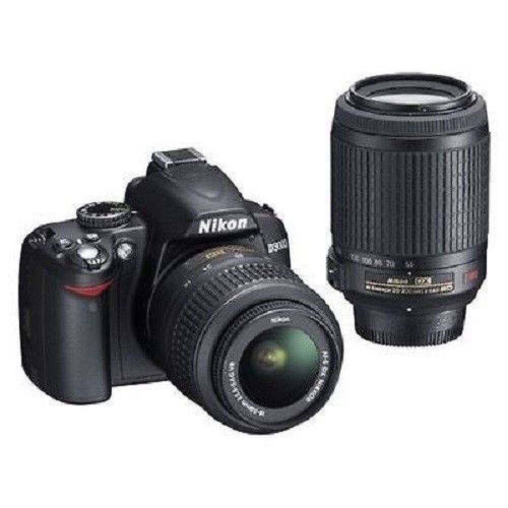 USED Nikon D3000 with AF-S 18-55mm and 55-200mm ED VR Excellent FREE  SHIPPING