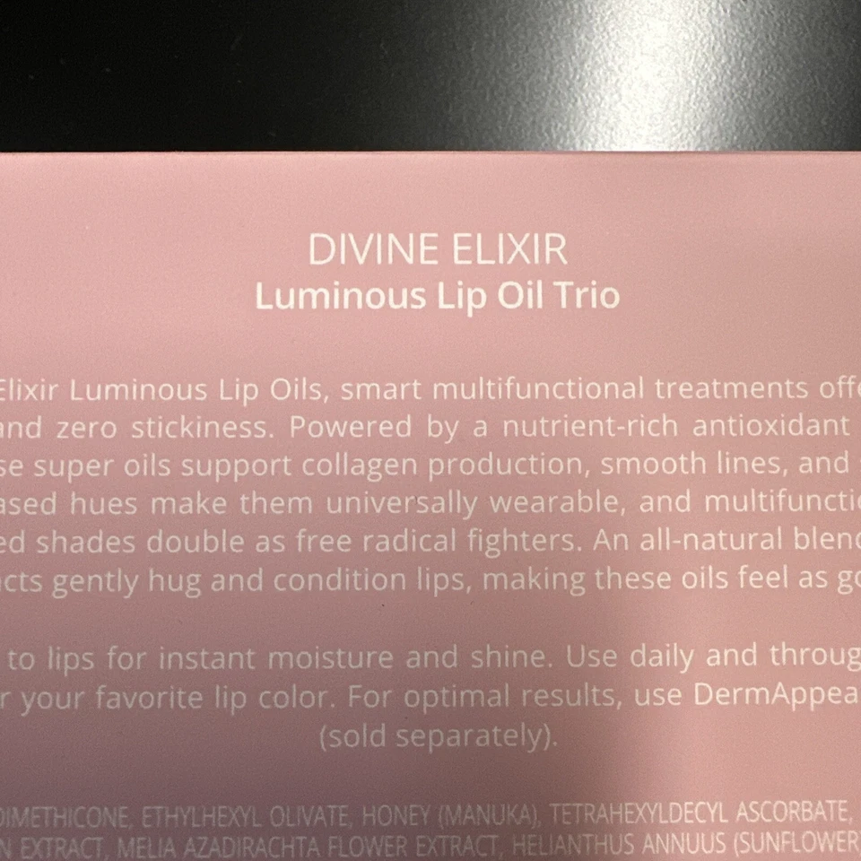 Skinn Divine Elixir Palm Oasis Juego de 3 piezas de aceite labial miel de Manuka + Vit C sellado Foto 3 de 4