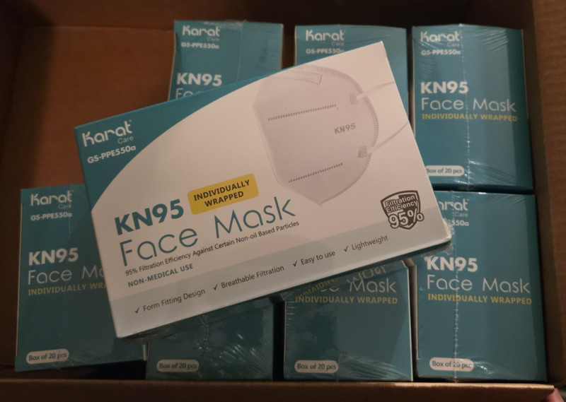 Lot of 8 Karat Care KN95 Protective 5 Layers Face Mask 20 PCS  Disposable Mask