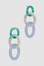 $198 Lele Sadoughi Women's Blue Enchanted Crystal Multi Hoop Link Drop Earrings