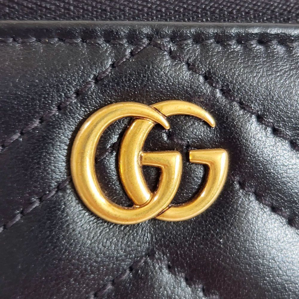 GUCCI GG Marmont Key Case Keychain Coin Purse Black GUCCI GG Marmont Key Case Keychain Coin Purse Black