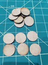 25mm in diameter Round wooden discs (30 in pack) bolt action,  3mm MDF bases