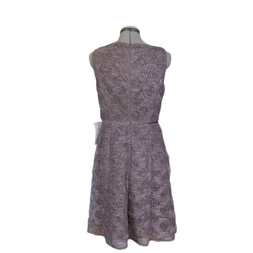 Adrianna Papell Lavender Formal Dress Knee 8 Silk Blend Purple Mesh Lined - Picture 2 of 10