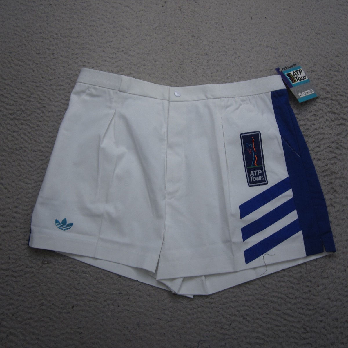 Vintage Adidas ATP Tour Shorts Mens 34 White Retro Tennis Key 
