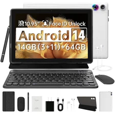 2025 Urao 11 inch Android 14 Octa-Core 12+64GB Tablet Kits with Keyboard/Mouse