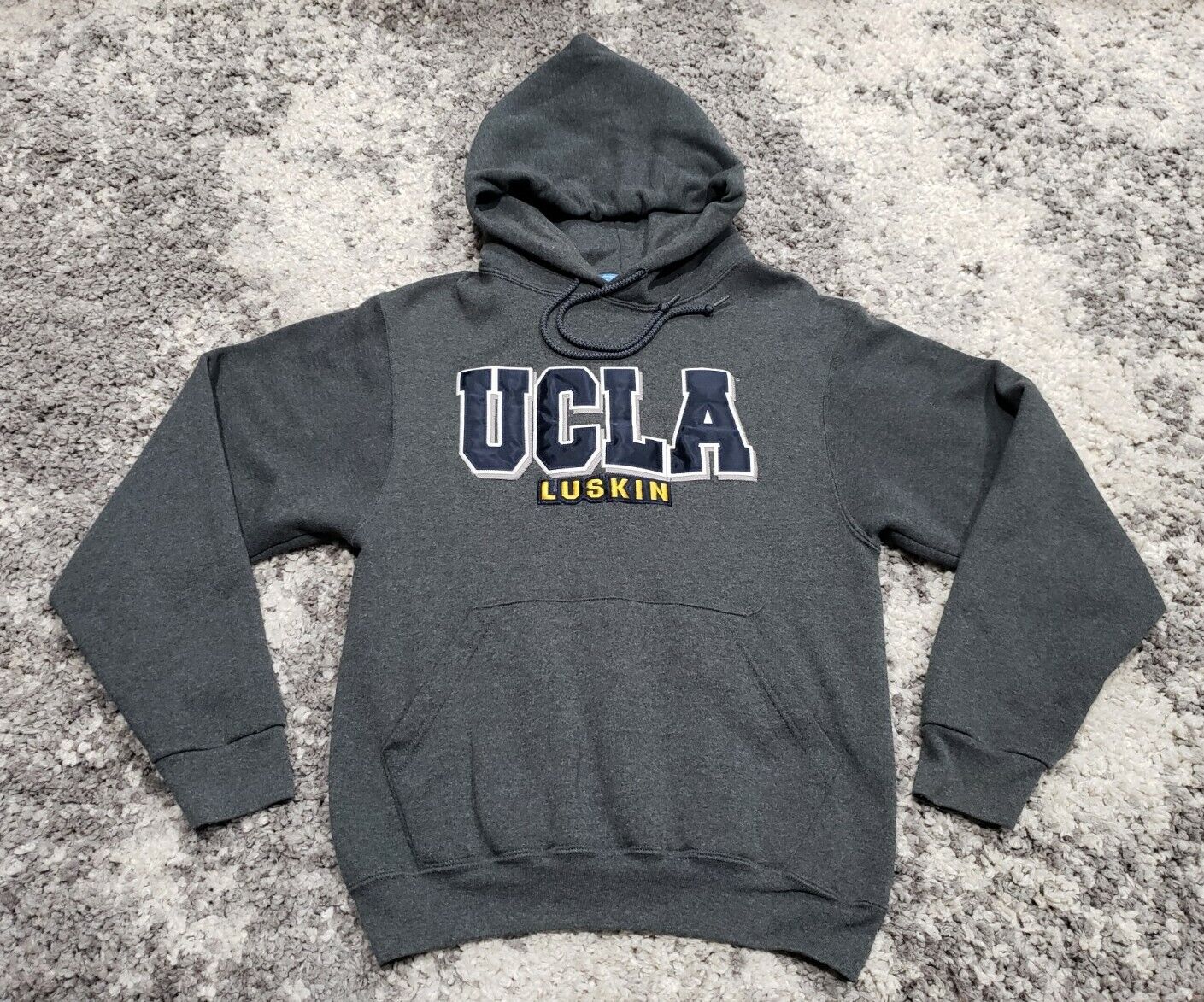 Vintage UCLA LUSKIN Sewn Hoodie Sweatshirt Gray M… - image 1
