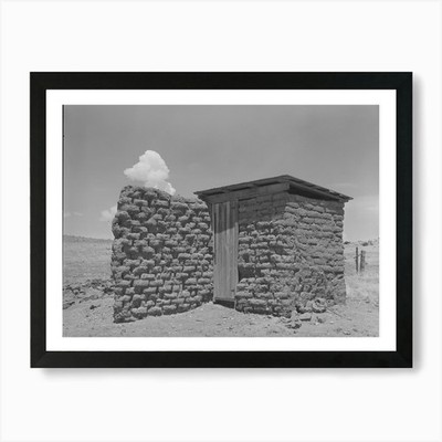 Adobe Privy mit Windschutz, alte Wand gerahmtes Wandbild Poster Leinwanddruck Bild