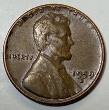 1959 d Lincoln Memorial Cent 1 cent VF Condition BN Color 3.1G Free Shipping!