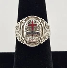 1954 Sterling Silver Christian Cross Ring S.S.S. Trinity Religious Size 6 – 5.7g
