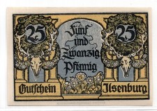1921 Germany Ilsenburg Notgeld 25 Pfennig Note (3898)