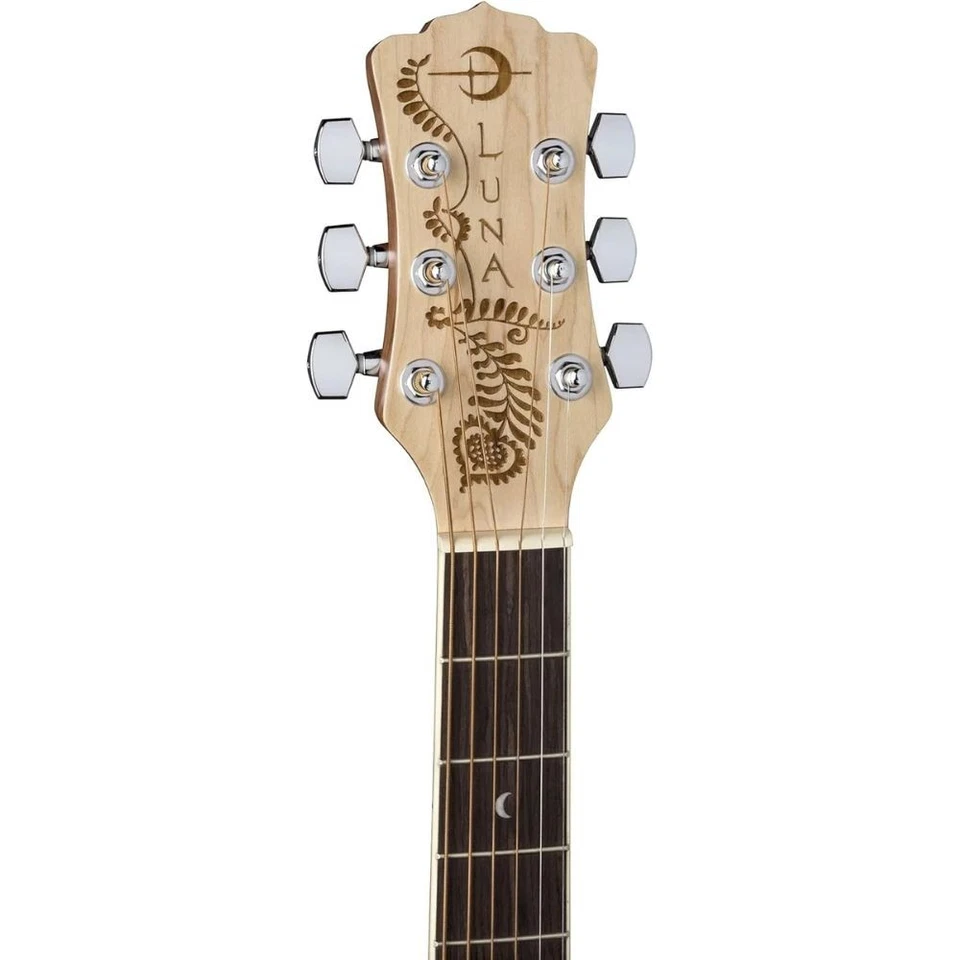 Luna Guitars 6 String Acoustic-Electric Guitar, Right (HEN PA SPR) - Image 3 of 4