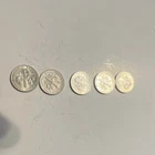 Lot #2 -  quantity 5 90% Silver Roosevelt Dimes 1952-1964 - US 10C Coins