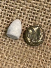 Dug Relic Small Civil War 31 Cal Pistol Bullet & Tiny Eagle Button With Gold