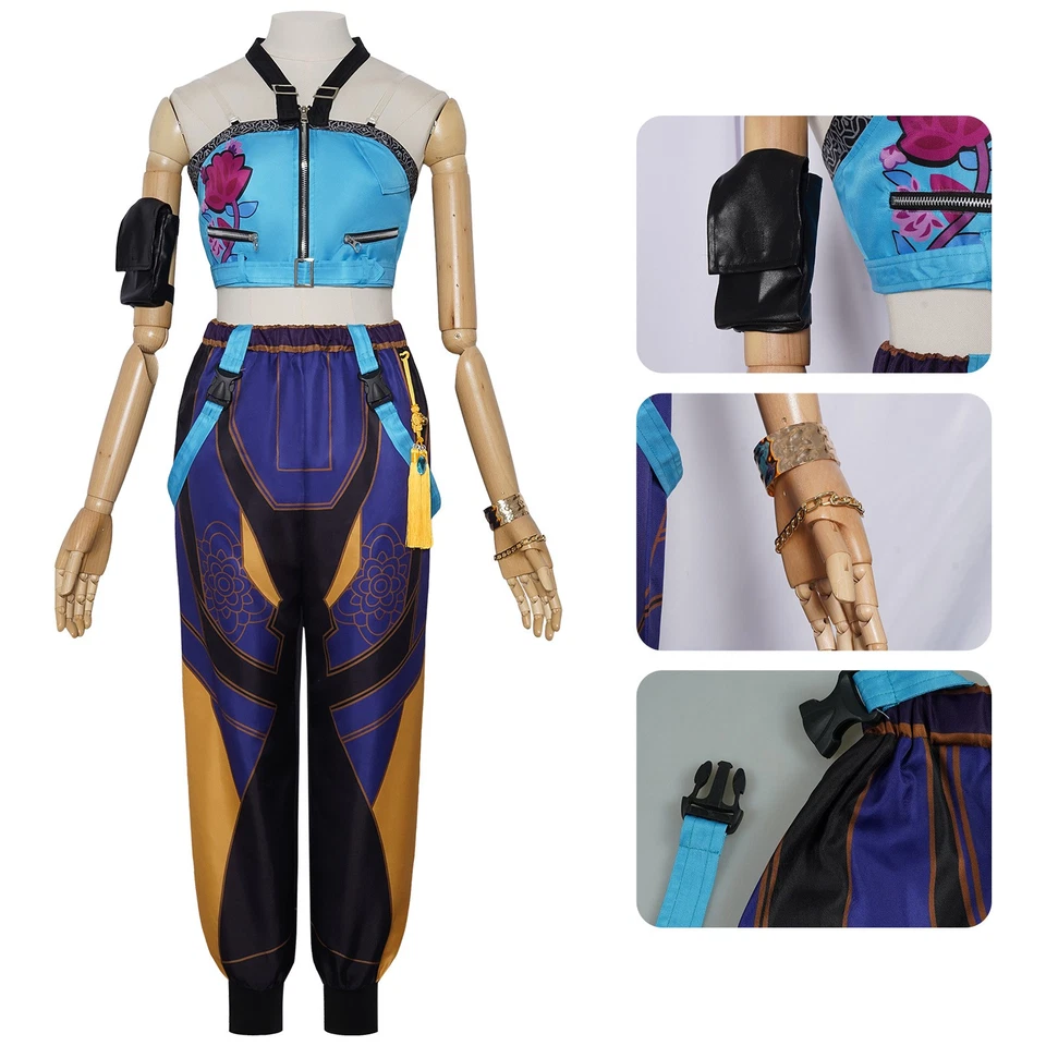 Damen Kinder Cosplay KPop Demon Hunters Rumi Mira Zoey Kostüm Fancy Kleid Outfit - Bild 2 von 4