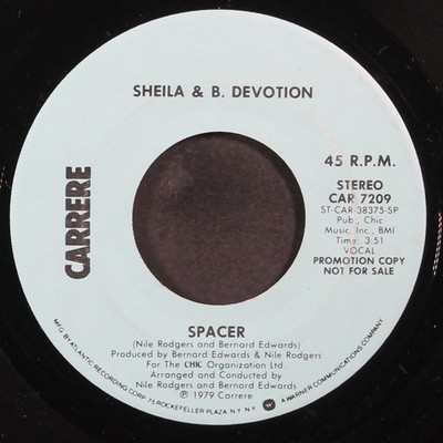 SHEILA & B. DEVOTION: spacer / mono CARRERE 7'' Single 45 RPM