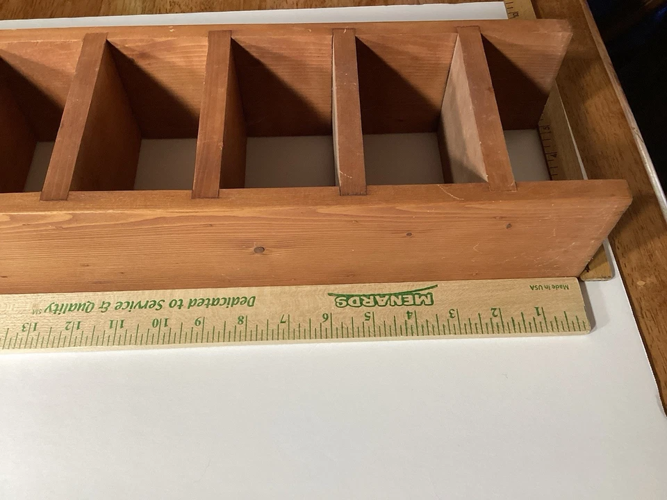 Estante de pared estrecho corazón siete niveles de madera hecho a mano vintage Country Cottagecore Foto 3 de 4