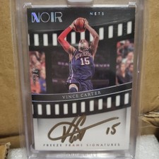 2022-23 Noir Vince Carter Freeze Frame Signatures Gold Auto #FRF-VCA #’d 01/49 