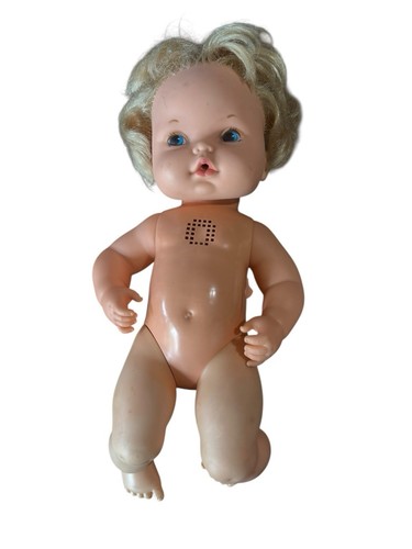 Vintage Mattel 1975 Hush Little Baby Doll 15” Squeaks Original Clothes READ - Picture 3 of 4