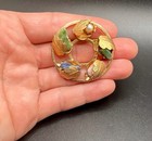 Vtg SARAH COVENTRY Pin Brooch Earrings Set Gold Tone Autumn Leaves Chunky Stones — photo 8