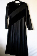 Vintage Helene Blake M Black maxi dress goth witchy whimsigoth long sleeve