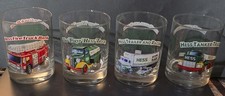 Hess Toy Truck Glasses Tumblers 1996 Complete Set of 4 Tanker Racer First Fire