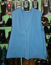 Vintage 70s Ladies Levi Strauss  Co. Light Blue Sleeveless Vest Size 46, Plus